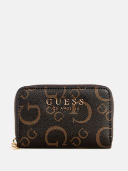 Guess - Black Printed Saffron Zip Around Wallet
