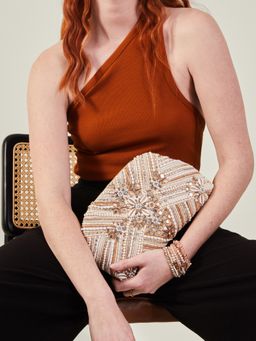 Accessorize London - Women's Cream Clutch