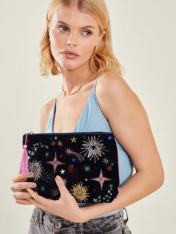 Accessorize London - Women's Blue Star Pouch