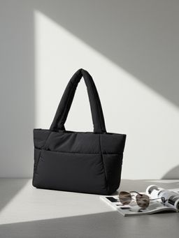 Accessorize London - Women's Black Padded Quilted Tote Bag