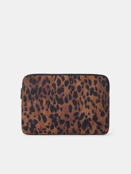 Accessorize London - Women's Leopard Print Quilted Laptop Case For Laptop Fits Up to 13-Inch