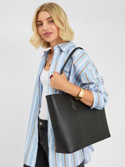 Accessorize London - Women's Black Laptop Tote Bag