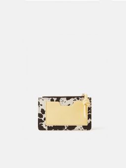 Accessorize London - Women's White Cow Print Card Holder