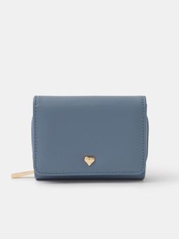 Accessorize London - Women's Blue Heart Tri-Fold Wallet