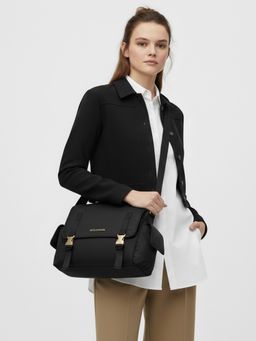 Accessorize London - Women's Black Kendall Nylon Sling Bag