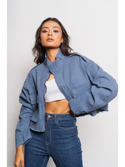 FREAKINS - Steel Blue Crop Jacket