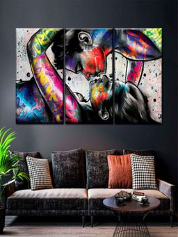 The Art House - Abstract Painting Multicolor (Set of 3) (60X30 Inches)
