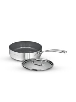 TRAMONTINA - Fusao Triply Ceramic 2.8L Deep Saute Pan EX with SS304 Lid (100% Non-Toxic) (24cm)