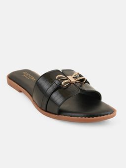 SCENTRA - Kira Black Buckle Flats