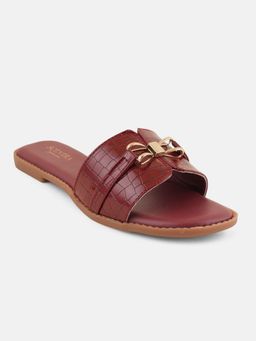 SCENTRA - Kira Maroon Buckle Flats