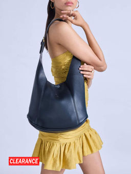Twenty Dresses by Nykaa Fashion - Black Solid Hobo Bag