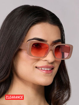 Twenty Dresses by Nykaa Fashion - Beige Solid Gradient Lens Rectangular Sunglasses