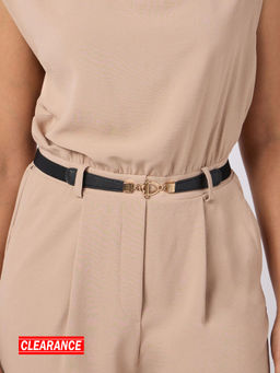 Twenty Dresses by Nykaa Fashion - Black Solid Thin Waist Belt