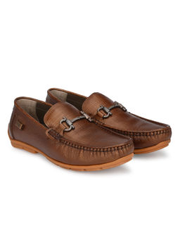 Hitz - Men's Brown Leather Casual Loafers