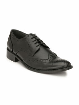 Hitz - Men's Black Leather Formal Lace Up Shoes