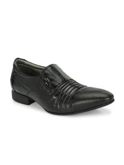 Hitz - Men's Black Leather Formal Slip On Shoes