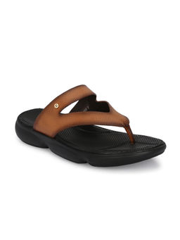 Hitz - Men's Tan Leather Daily Wear Sandals