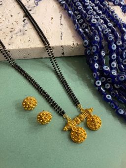 Digital Dress Room - Long Mangalsutra Vati Pendant And Earrings