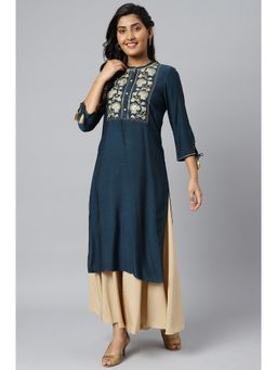 Aurelia - Blue Zari Embroidered and Sequin Work Kurta
