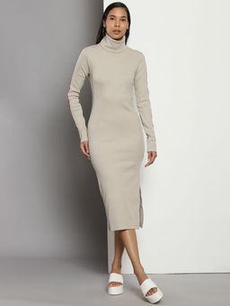 Calvin Klein - Cotton High-Neck Bodycon Dress