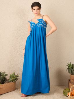 Uptownie - Fish Applique Cotton Maxi Dress