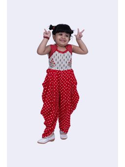 TWISHA - Cute Patola & Dhoti Jumpsuit -Off White & Red