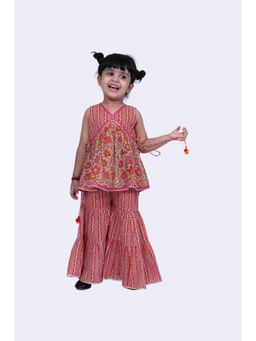 TWISHA - Floral Printed Top & Sharara -Pink (Set of 2)