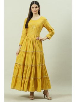 Biba - Mustard Printed Dress