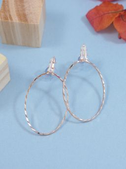 I Jewels - Rose Gold Plated Oval Shaped Lightweigth Drop Earring for Women