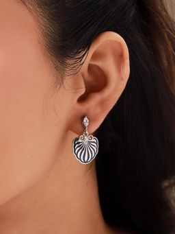 Voylla - Blue Fractals In Nature Astral Symmetry Drop Earrings