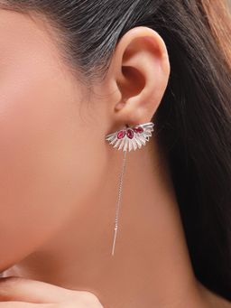 Voylla - Pink Fractals In Nature Wild Fracta Sui Dhaga Drop Earrings