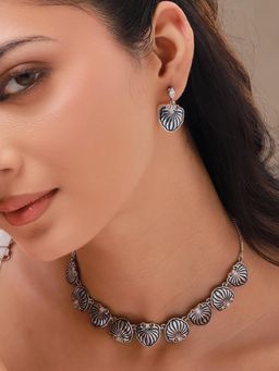 Voylla - Blue Fractals In Nature Astral Symmetry Necklace Set
