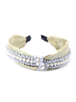 Odette - Women Beige Crafted Pearly Hair Band