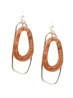 Odette - Women Trendy Gold & Brown Drop Earrings
