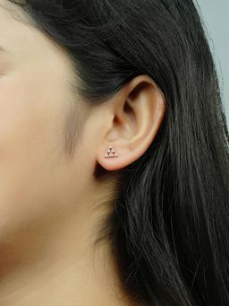Silberry - 925 Sterling Silver White Rose Gold Tri Spark Studs