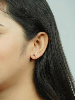 Silberry - 925 Sterling Silver White Rose Gold Triora Studs