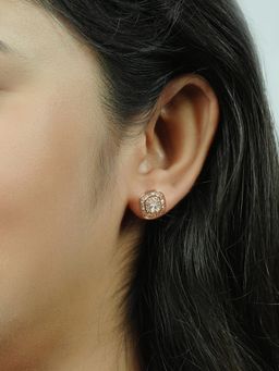 Silberry - 925 Sterling Silver White Rose Gold Shimmering Studs