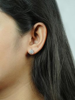 Silberry - 925 Sterling Silver White Verdant Stud Earrings