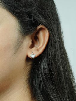 Silberry - 925 Sterling Silver White Fortune Stud Earrings