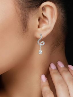 Silberry - 925 Sterling Silver Swirl Drop Earrings