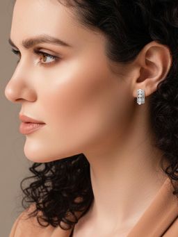 Silberry - 925 Sterling Silver Pearl Hoop Earrings