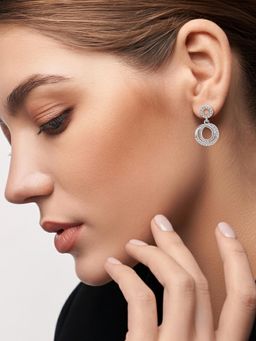 Silberry - 925 Sterling Silver Tiny Orbit Drop Earrings