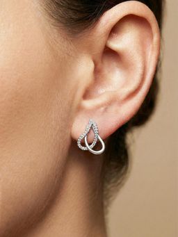Silberry - 925 Sterling Silver White Whisper Petal Stud Earrings