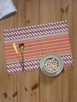 House This - Sarovar Cotton Set Of 4 Placemat-Red