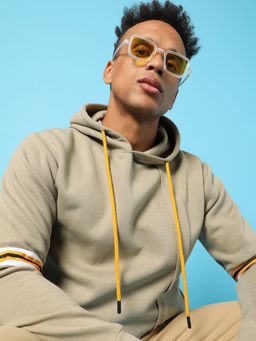 Campus Sutra - Solid Full Sleeve Stylish Hooded Sweatshirt