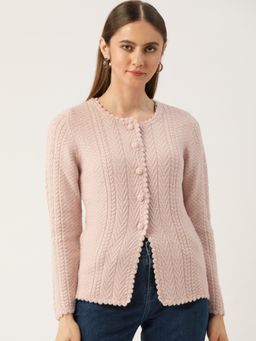 APSLEY - Pink Self Design Cardigan