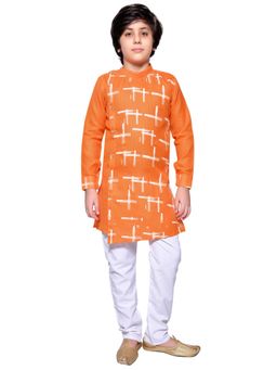 Jeetethnics - Boys Orange Kurta Pyjama (Set of 2)