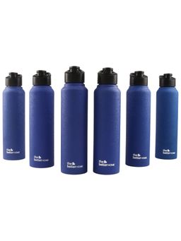 The Better Home - Simplex Bottle With Sipper Cap (Pack Of 6) 1000Ml- Blue