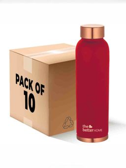 The Better Home - Copper Bottle 950 Ml- Maroon (Pack Of 10)