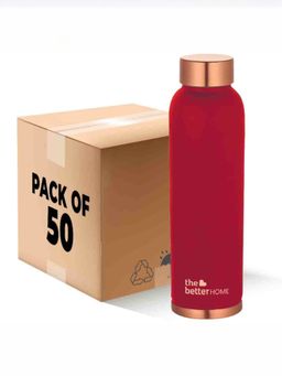 The Better Home - Copper Bottle 950 Ml- Maroon (50Pcs)
